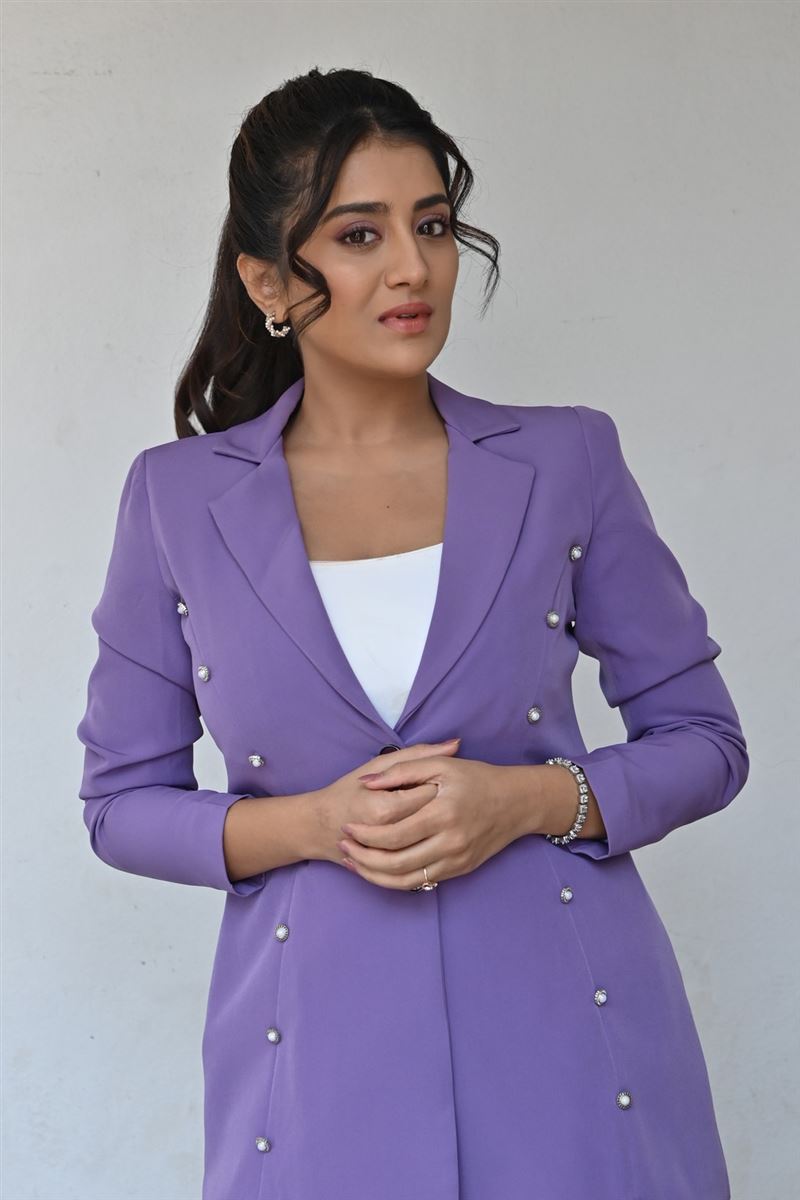 Telugu Actress Rashi Singh in Violet Coat